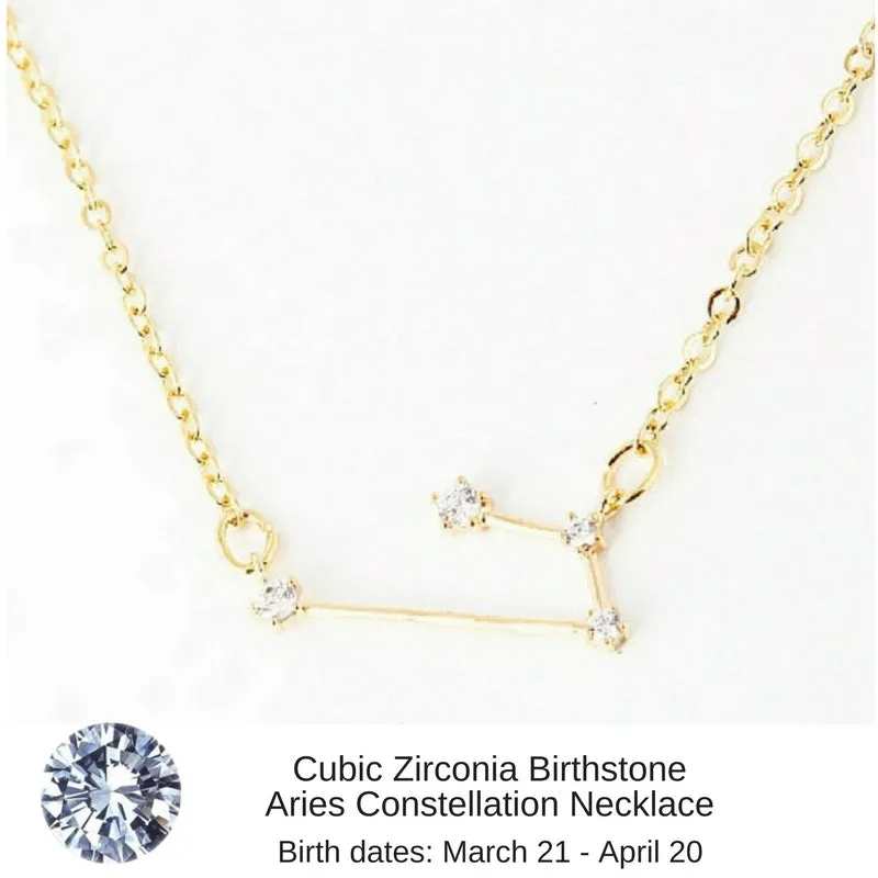 Gemini Constellation Zodiac Necklace with Light Amethyst Birthstone - "Star Candy"