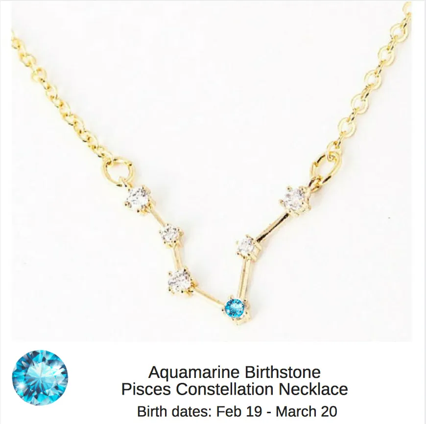 Gemini Constellation Zodiac Necklace with Light Amethyst Birthstone - "Star Candy"