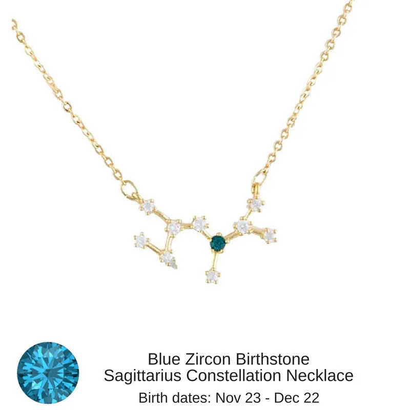 Gemini Constellation Zodiac Necklace with Light Amethyst Birthstone - "Star Candy"