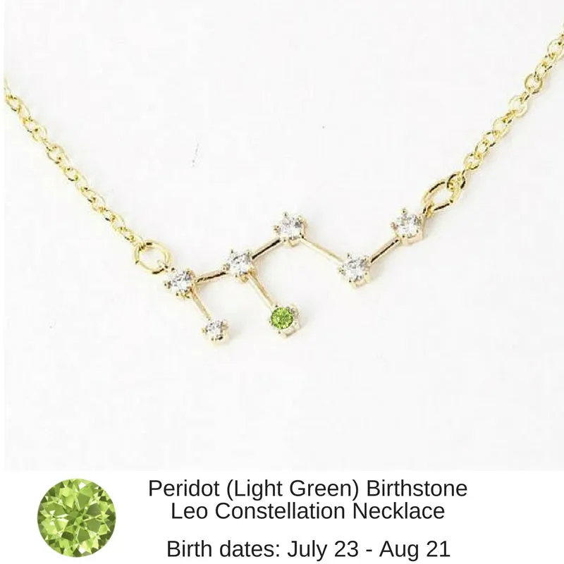 Gemini Constellation Zodiac Necklace with Light Amethyst Birthstone - "Star Candy"