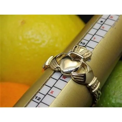 Gents 9ct Gold Claddagh With Celtic Weave Band