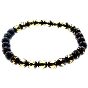 Genuine Faceted Baltic Amber Elasticated Beaded Bracelet for Men / Unisex - FACB