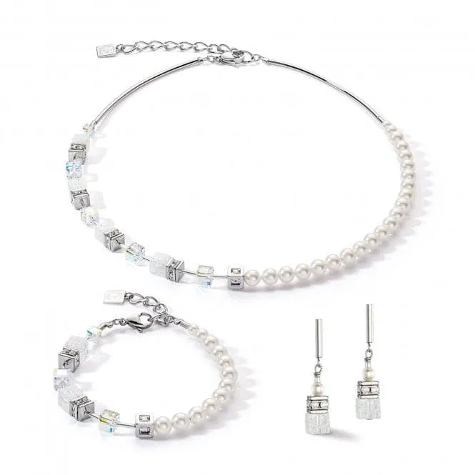 GeoCUBE® Precious Fusion Pearls White Necklace 5086/10-1400