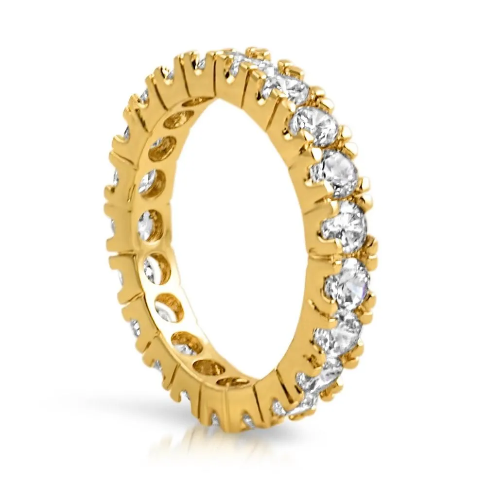 Gold Eternity Band 360 3MM CZ Bling Bling Ring