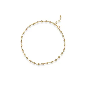 Golden Goddess! 9.5"   1" 14 Karat Gold Plated Pyrite Bead Anklet