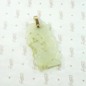 Gorgeous Peacock Pendant in Celadon Green Jade