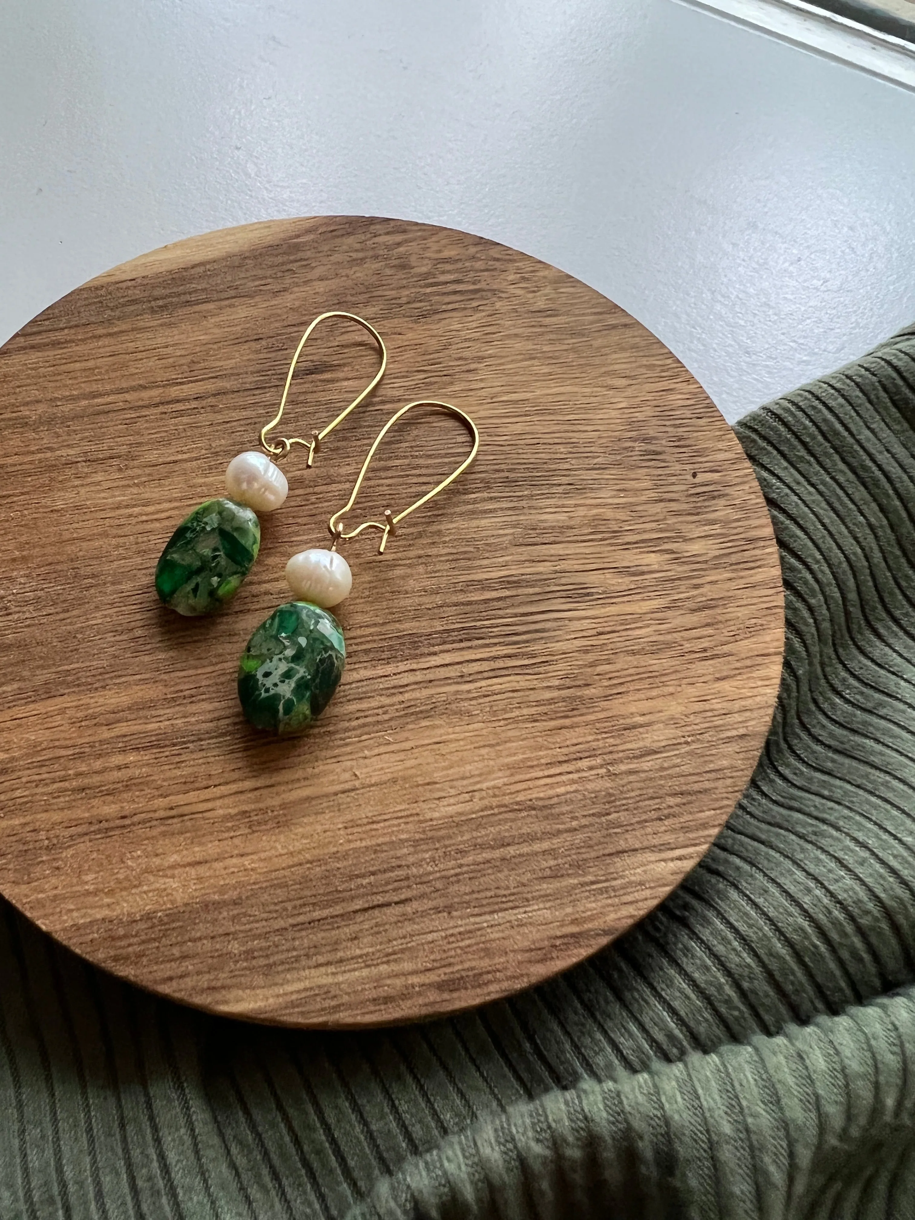 Grove | Ocean Jasper   Pearl Earrings