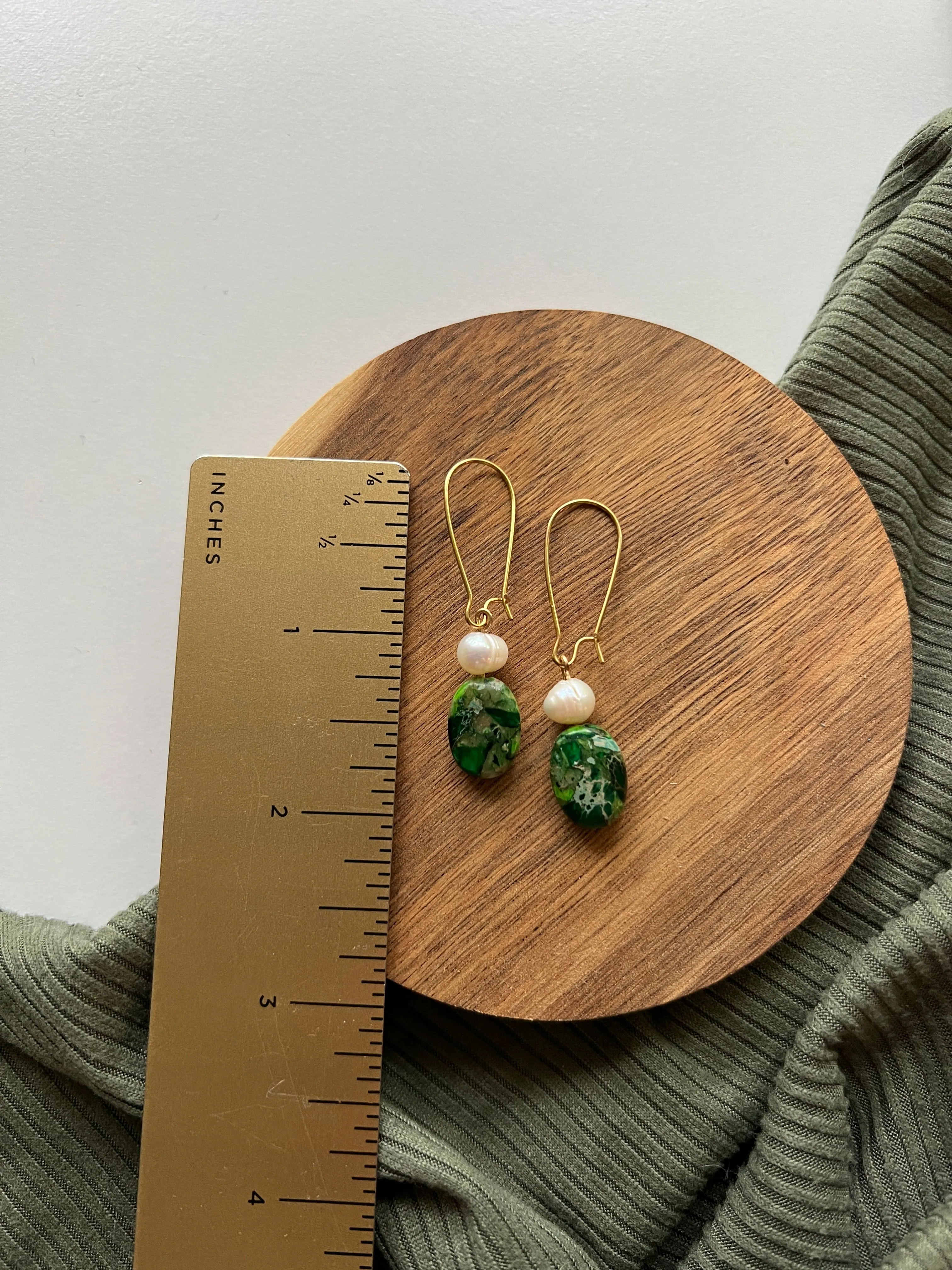 Grove | Ocean Jasper   Pearl Earrings