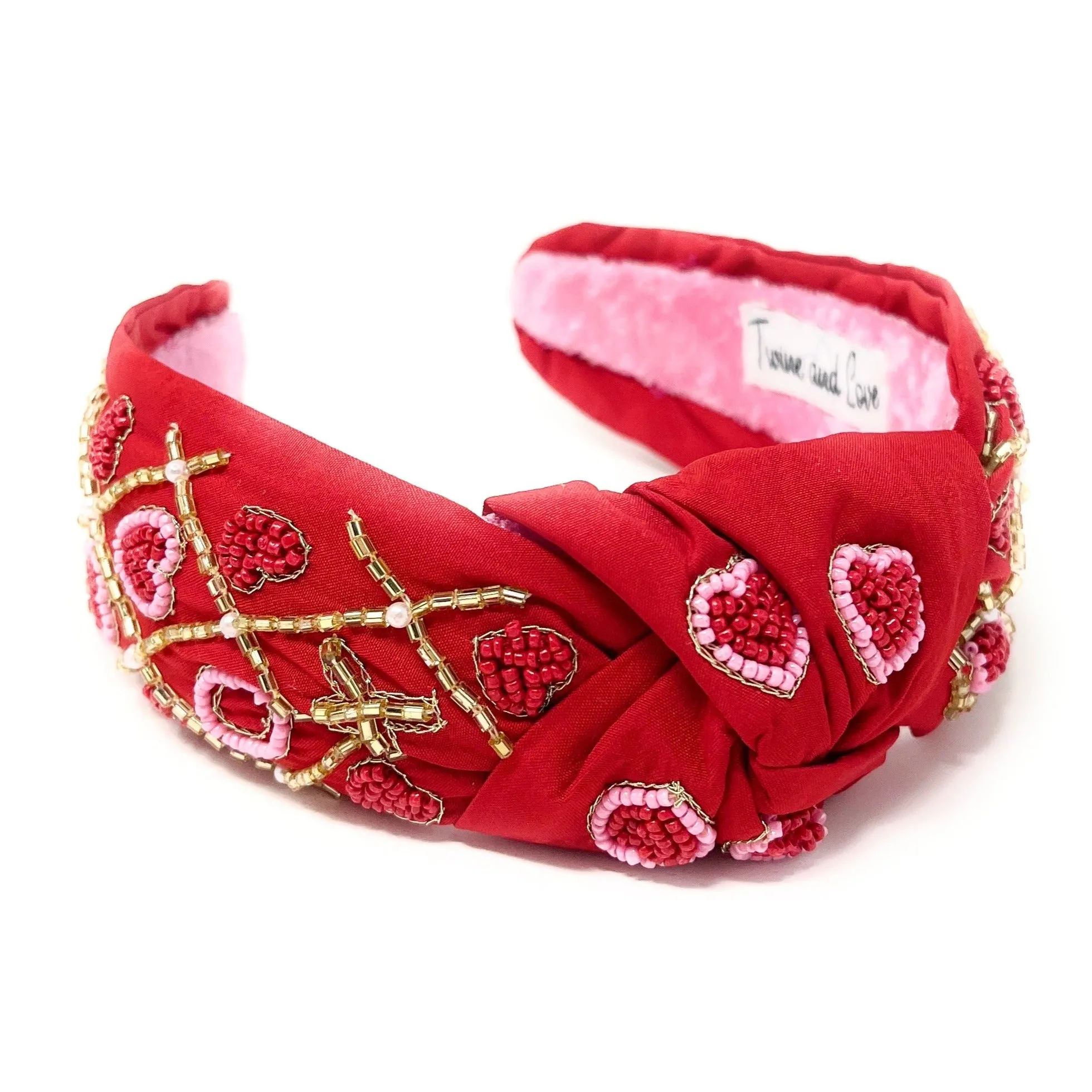 Hand Beaded XOXO Valentines Headband