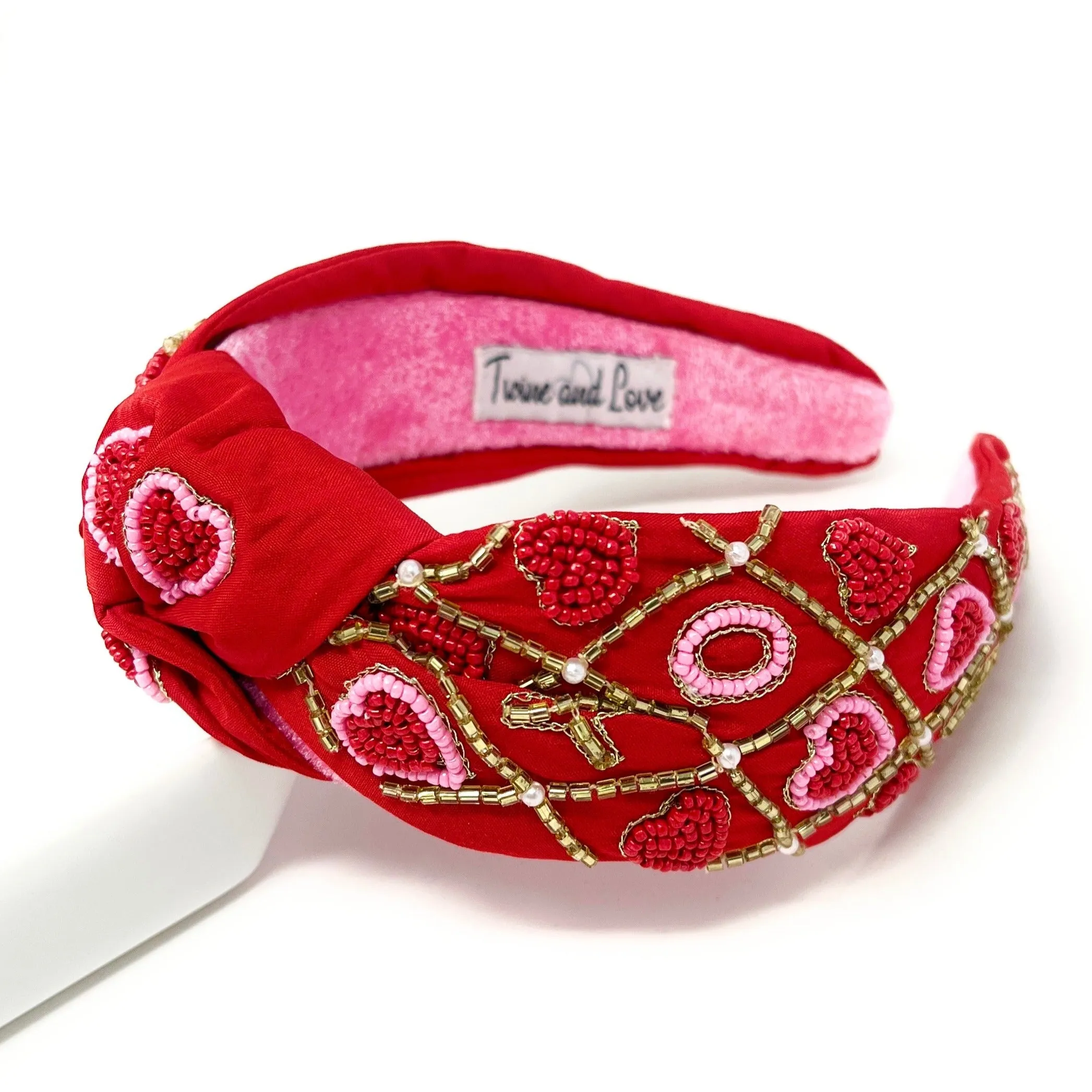 Hand Beaded XOXO Valentines Headband