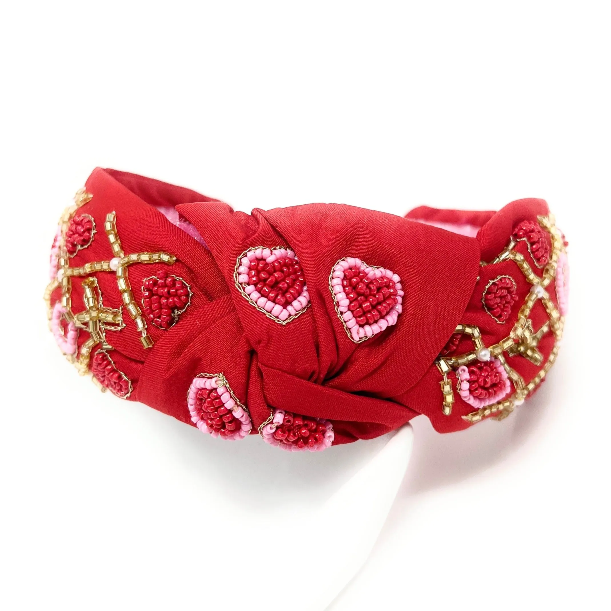 Hand Beaded XOXO Valentines Headband