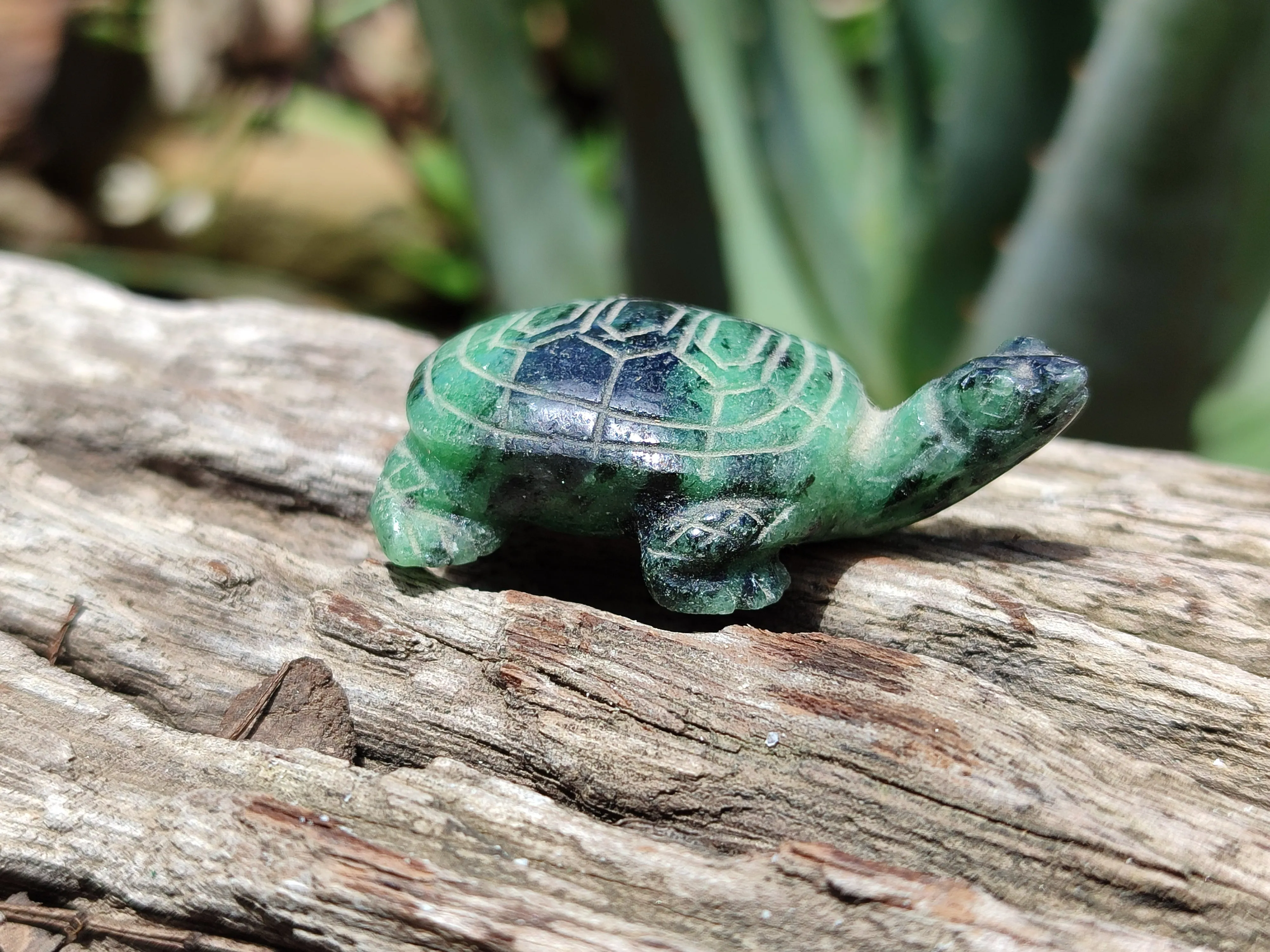 Hand Made Ruby Zoisite Tortoise Carvings - Sold Per Item - From Tanzania