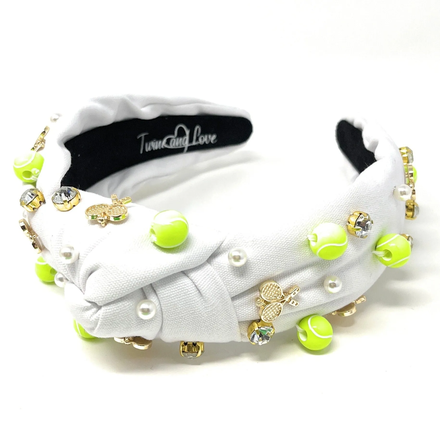 Hand Sewn Tennis Jeweled Knot Headband