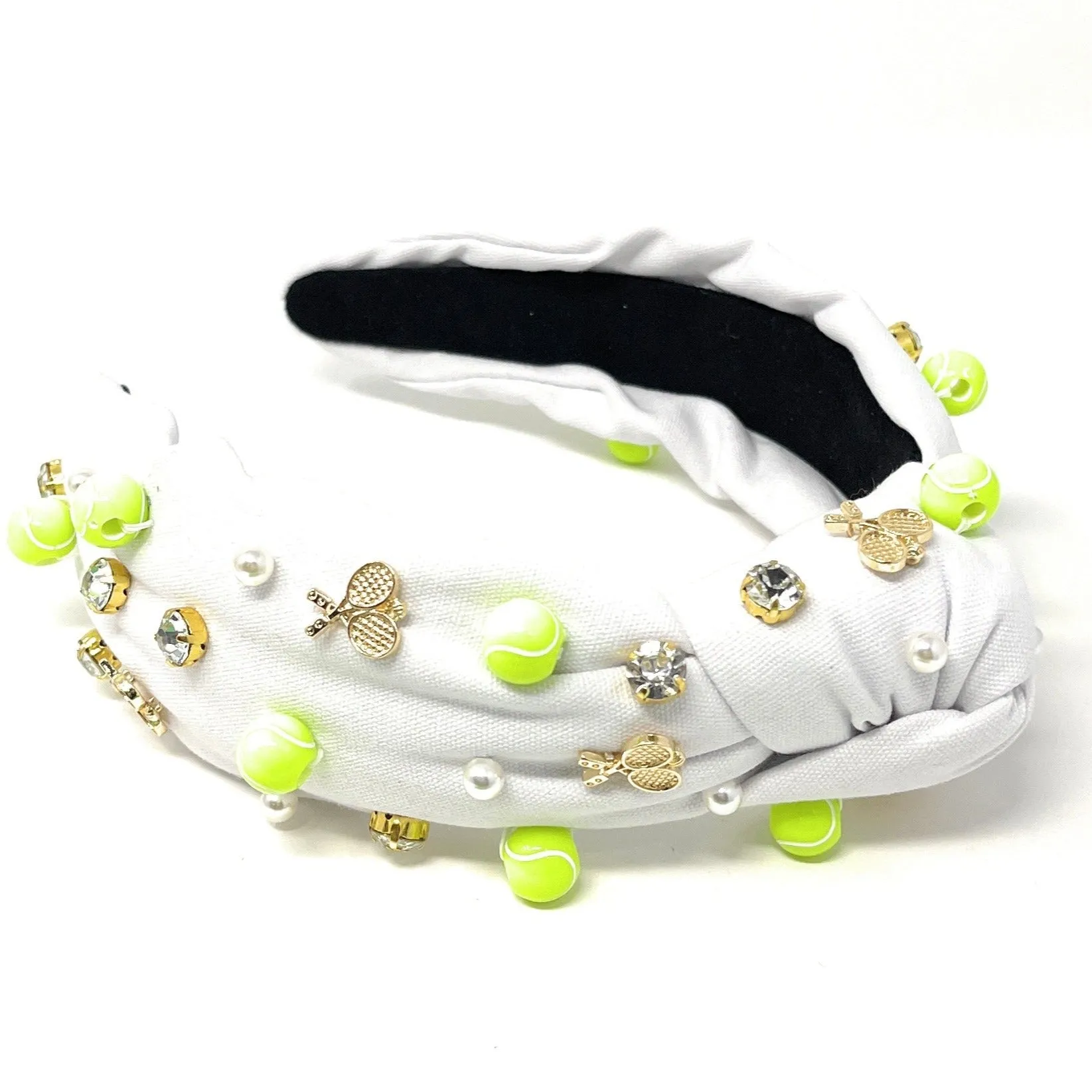 Hand Sewn Tennis Jeweled Knot Headband