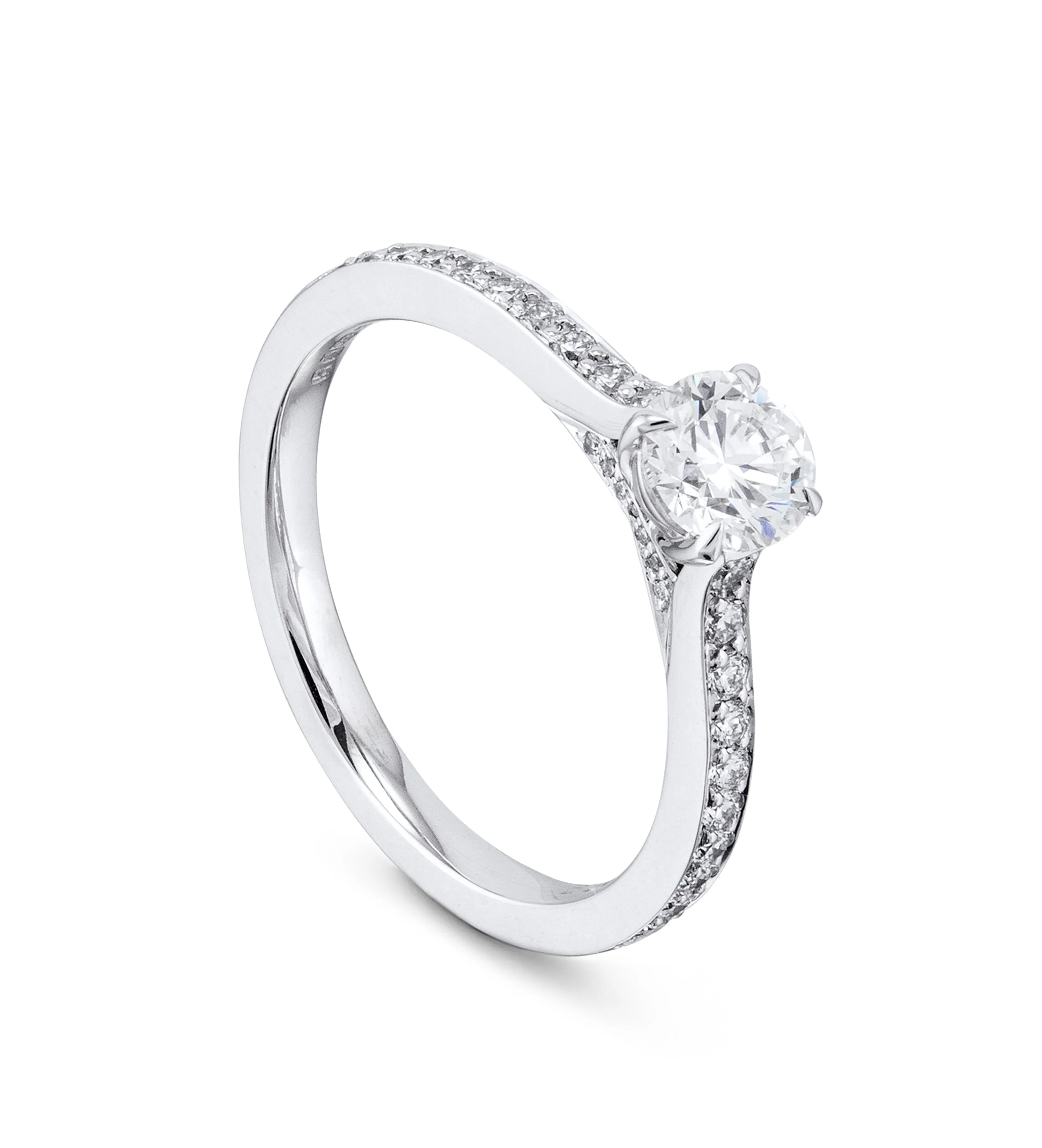 Harmony Round Brilliant Platinum Diamond Ring 0.5 carat