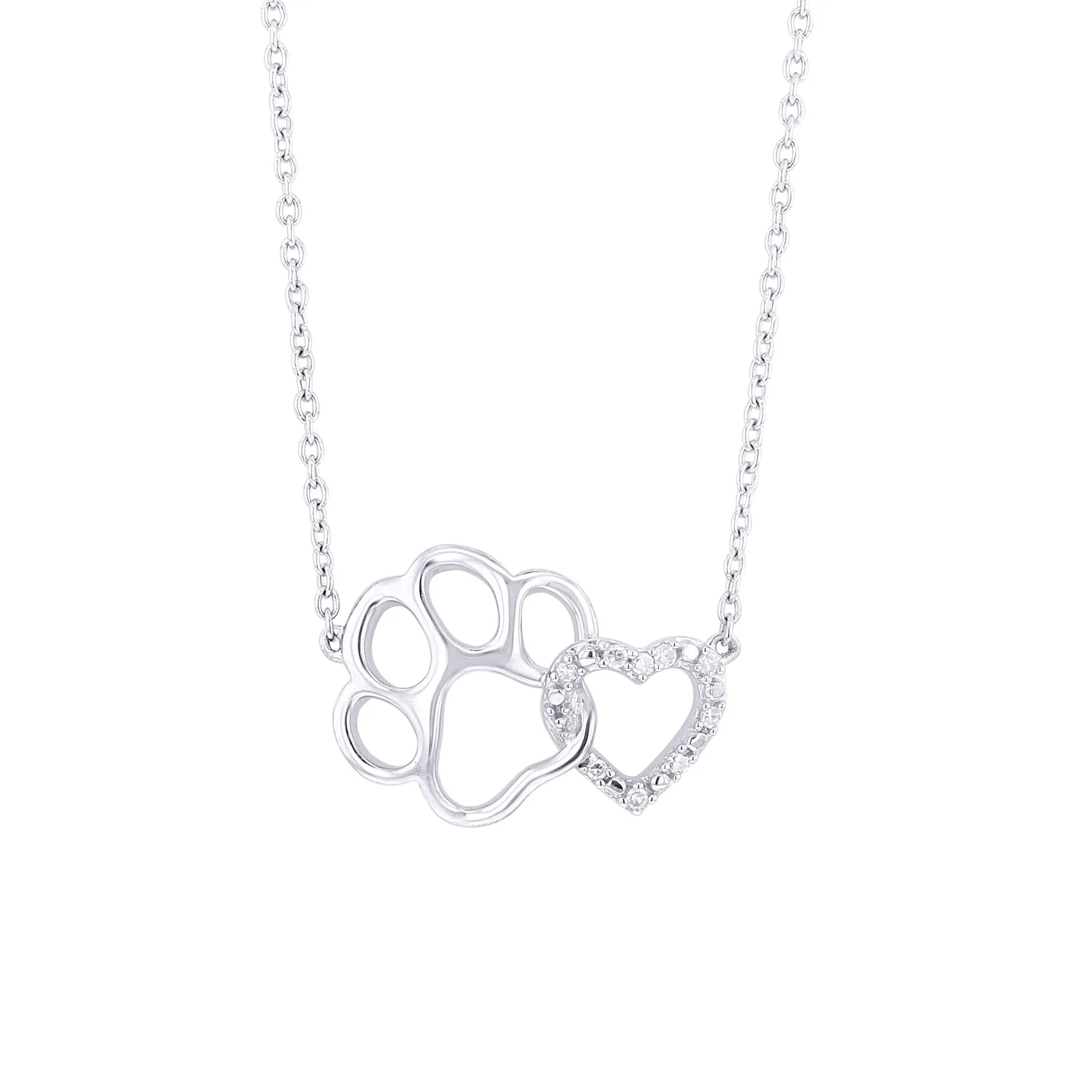 Helping Paw Diamond Necklace