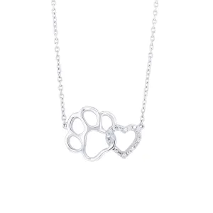 Helping Paw Diamond Necklace