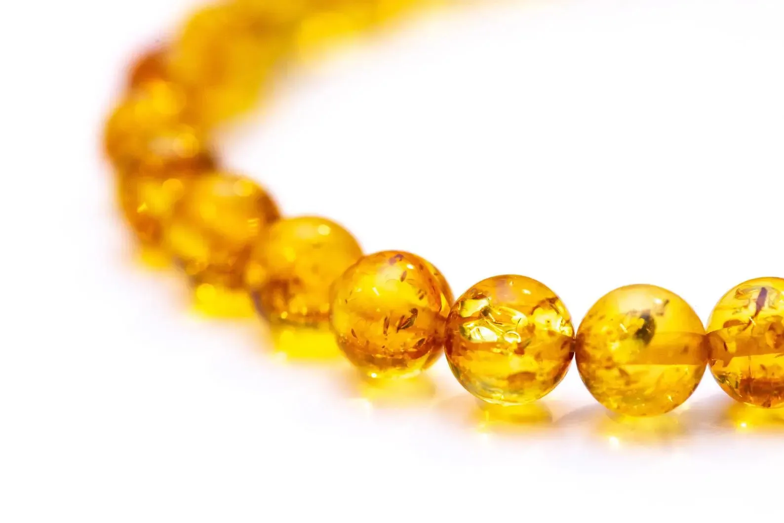 Honey Amber Sphere Bead Bracelet - Natural Baltic Amber, Polished Finish, Unisex Design