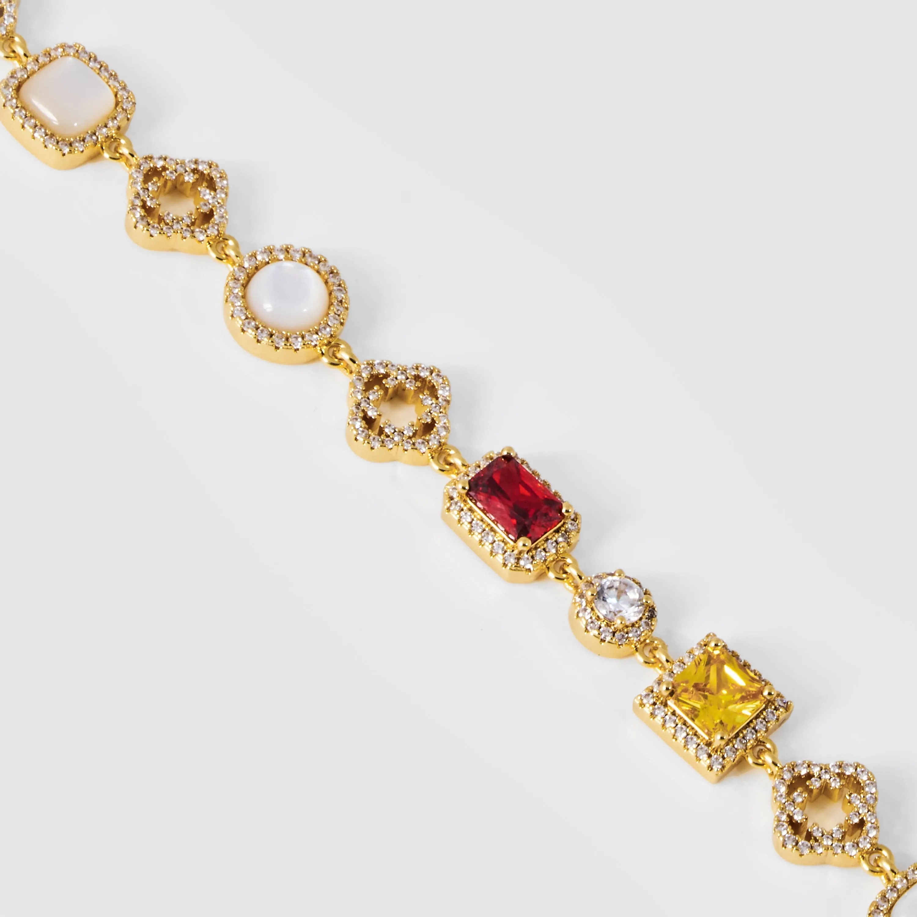 Iced Gemstone Bracelet (Gold)