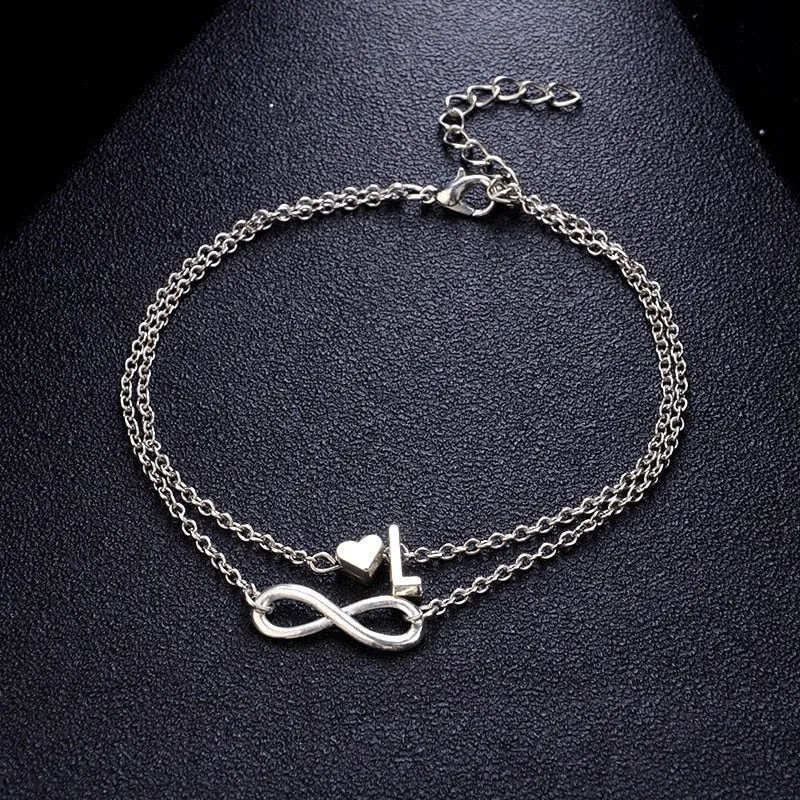 Initial Infinity Anklet Bracelet Best Christmas Gifts For Women