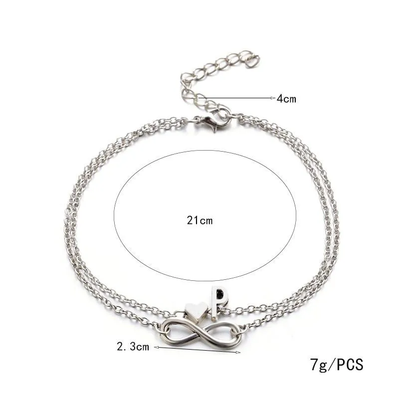 Initial Infinity Anklet Bracelet Best Christmas Gifts For Women