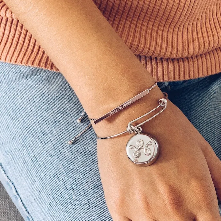 Inspirational Silver Bar Bracelet