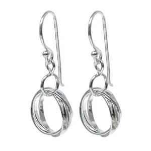 Interlocking Sterling Silver Circle Earrings