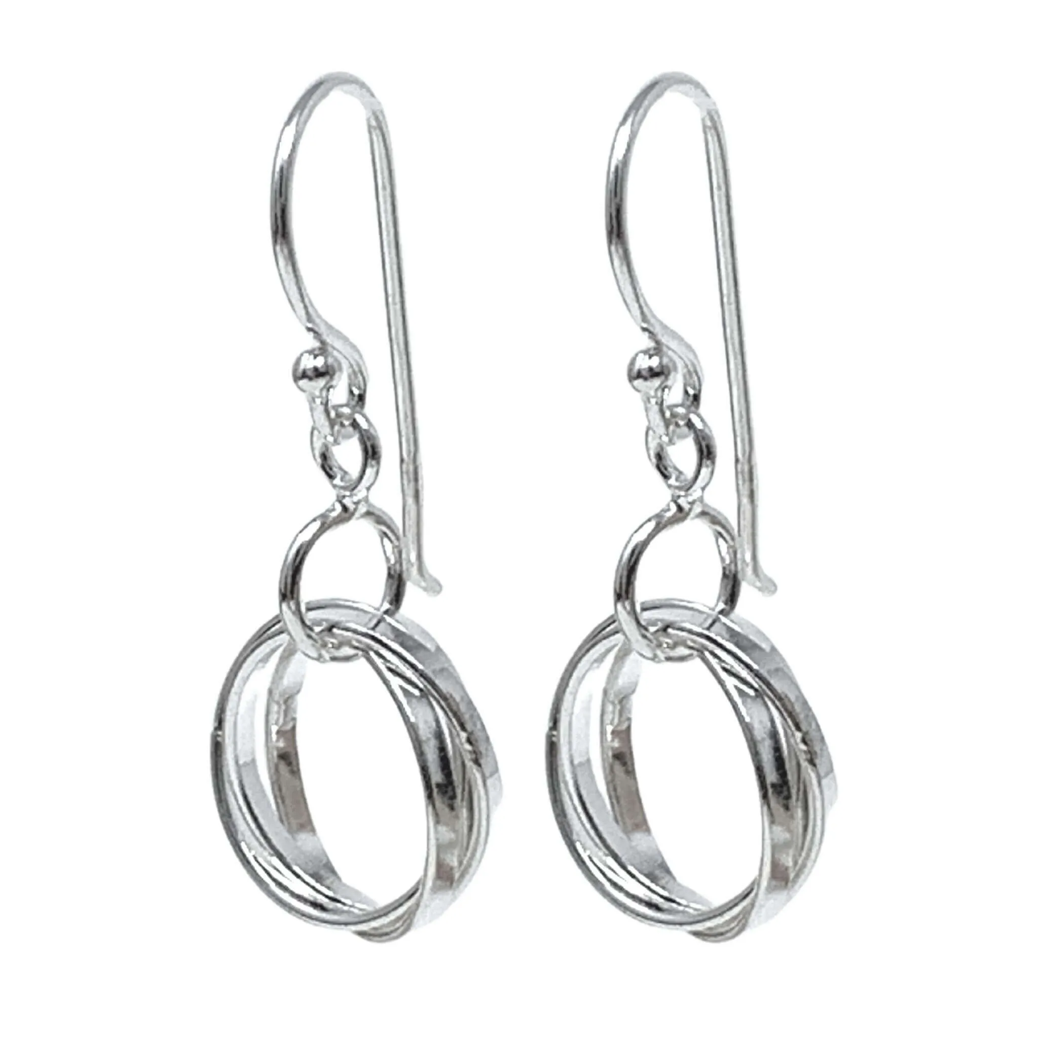 Interlocking Sterling Silver Circle Earrings