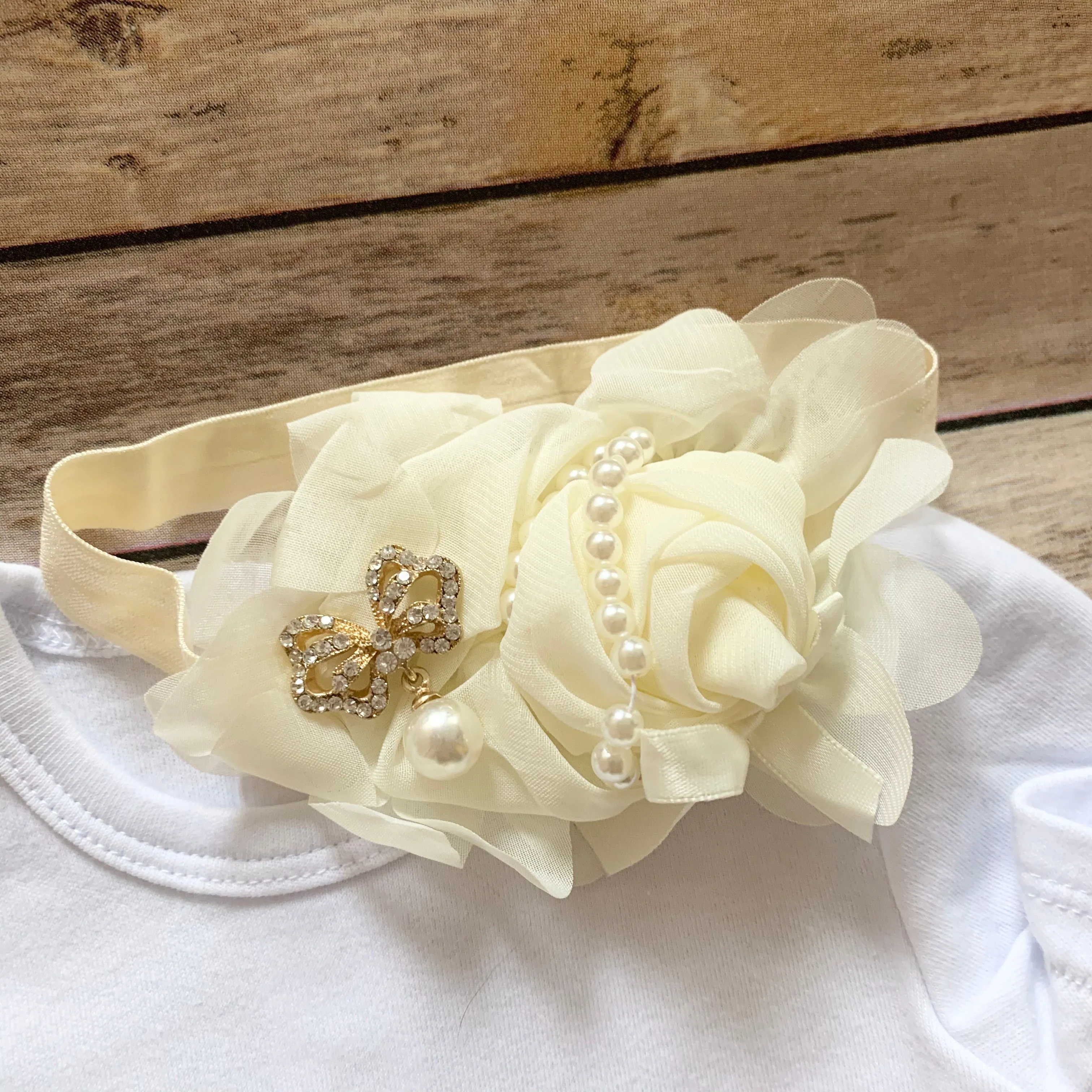 Ivory pearl headband