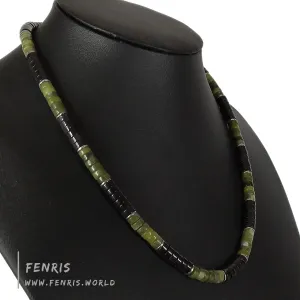 Jade Necklace Heishi Green Black Surfer