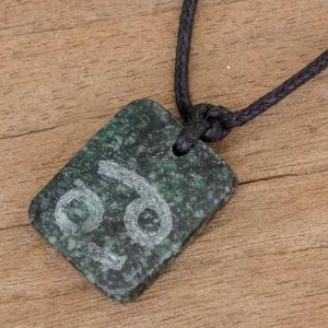 Jade Zodiac Cancer Pendant Necklace from Guatemala - Verdant Cancer | NOVICA