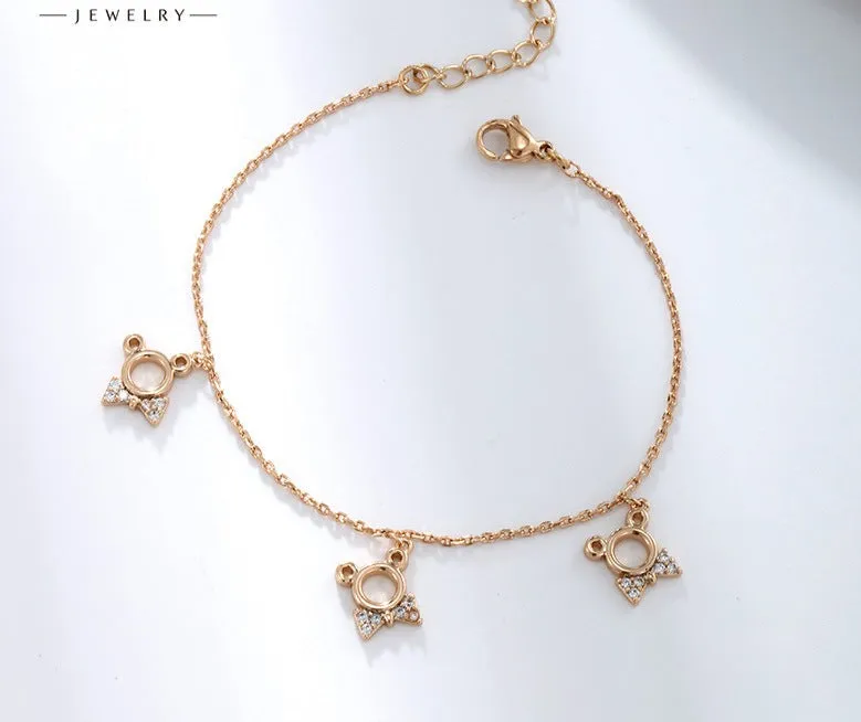 Jewelry cartoon cute bear bow bracelet girls high-end niche fashion European and American