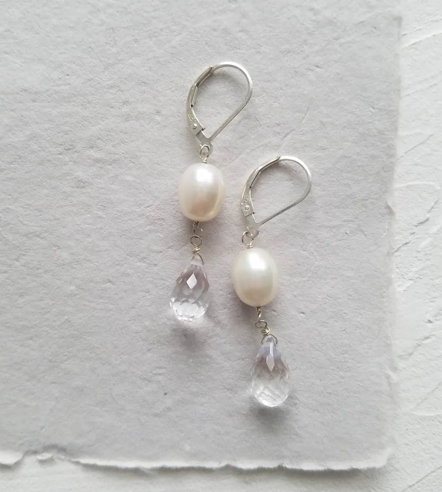 Kendra Pearl & Rock Quartz Earrings