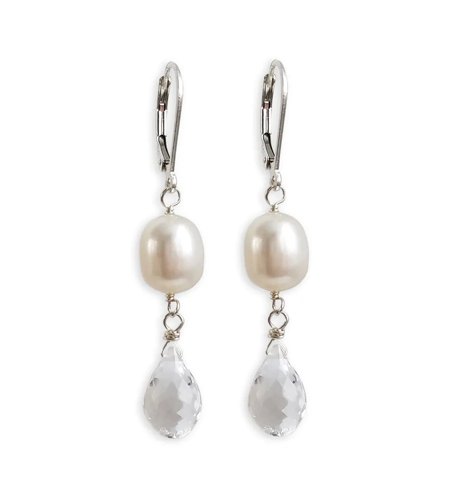 Kendra Pearl & Rock Quartz Earrings