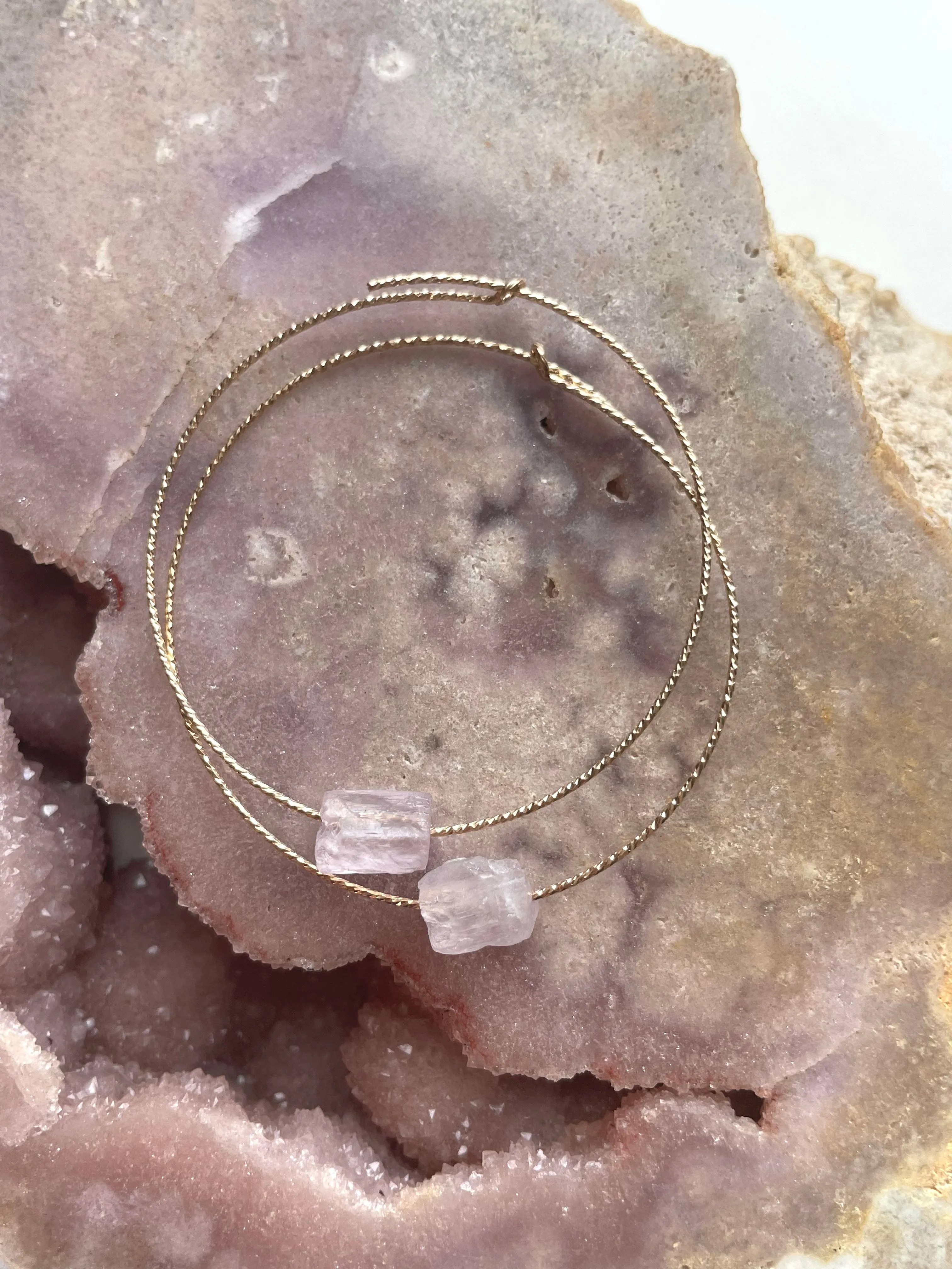 Kunzite Hoop Earrings