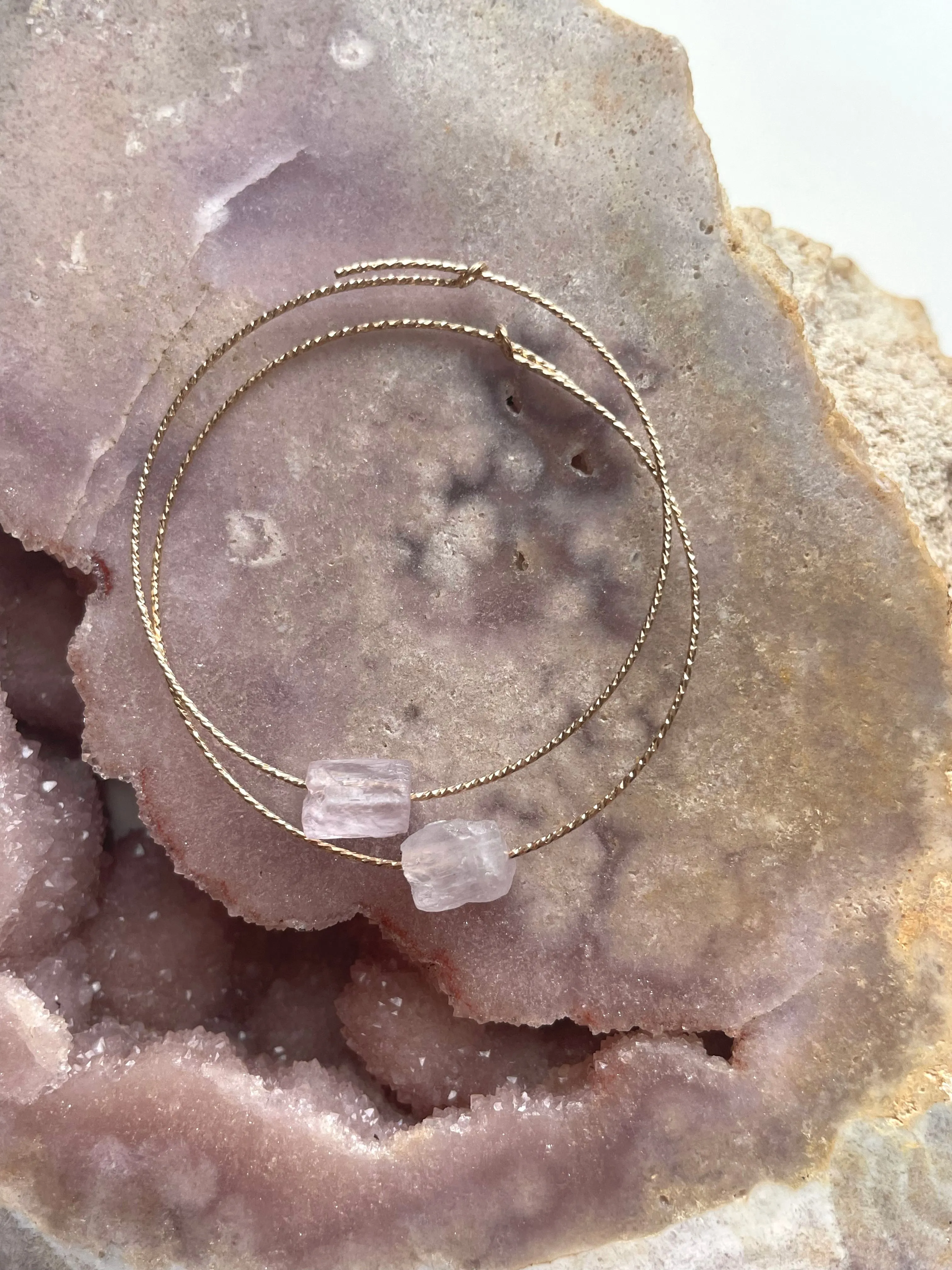 Kunzite Hoop Earrings