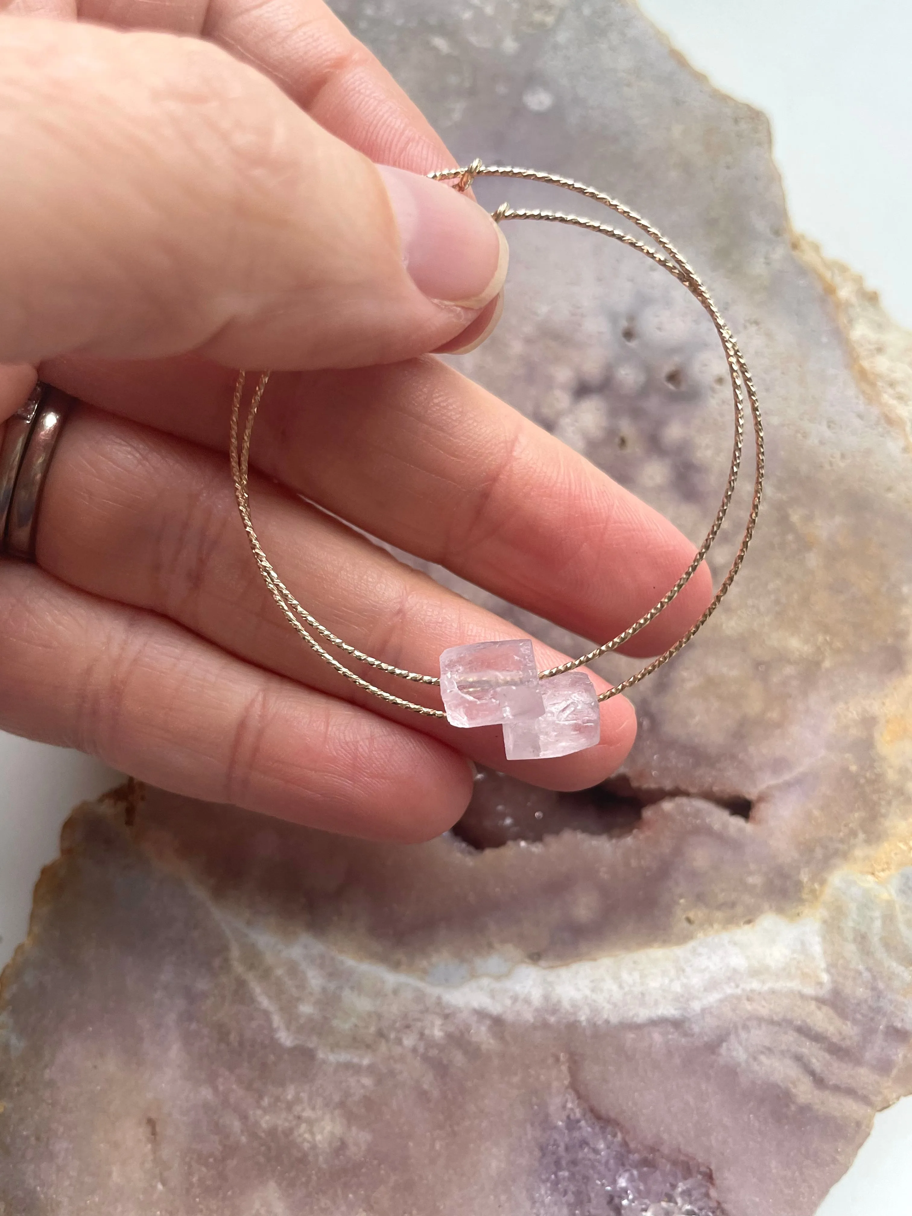 Kunzite Hoop Earrings