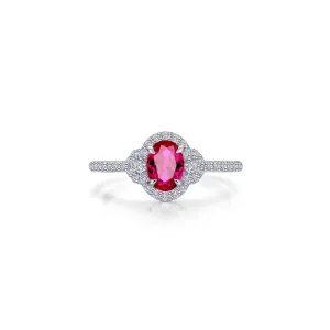 Lafonn Classic Oval Ruby Ring R0538CRP