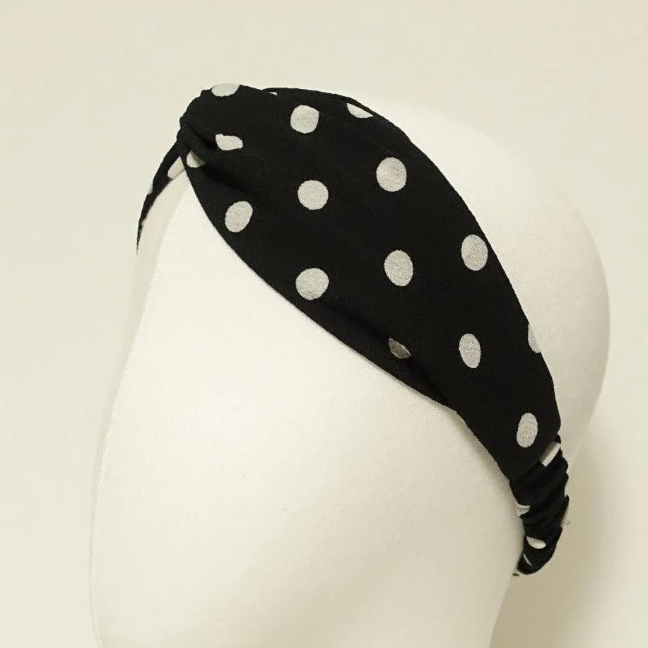 large polka dot fashion headband elastic cross headband women hair accessory