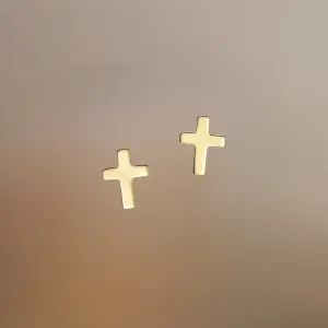 Lauren Gold Cross Stud Earrings