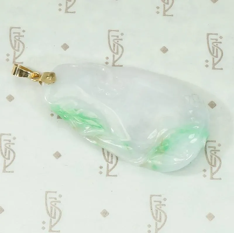 Lavender and Apple Green Jade Pendant