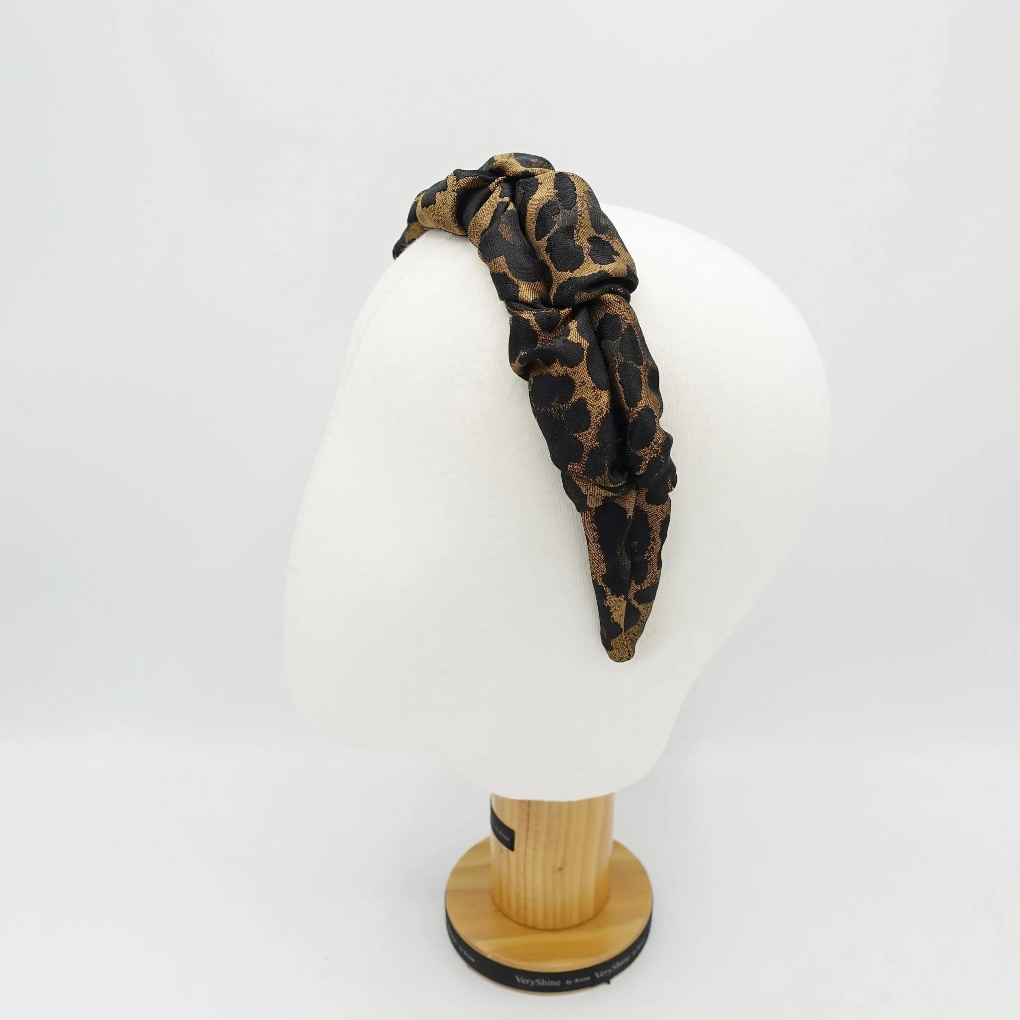 leopard jacquard headband twist pleats medium hairband quality hair accessory for women