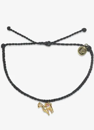 Llama Gold Charm Bracelet in Black by Pura Vida