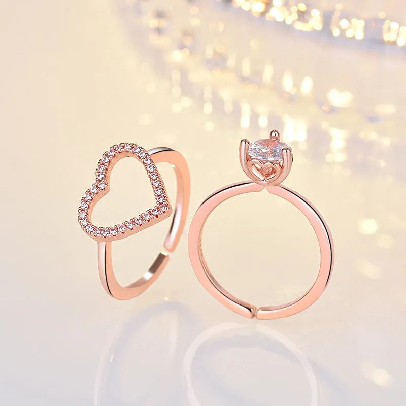 Love Open and Two in One Ring Rose Gold