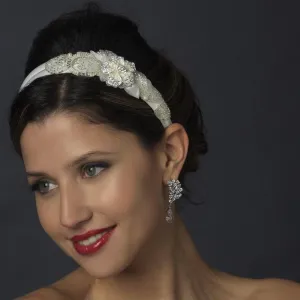 Lovely Crystal Silk Double Side Accented Bridal Floral Headband