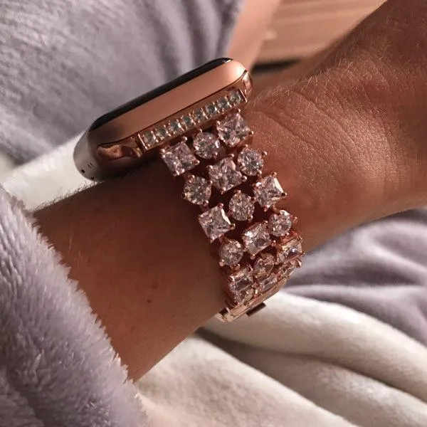 Luxury Bling Crystal Diamond Stainless Steel Link Bracelet Series 7 6