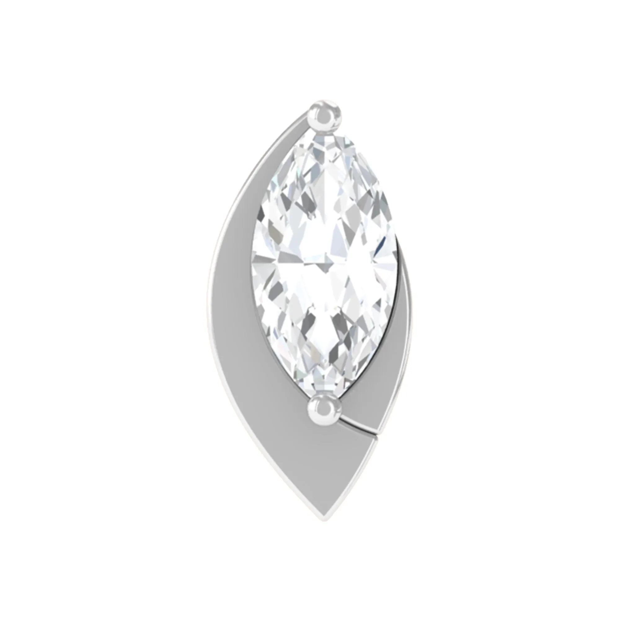 Marquise Moissanite Simple Gold Tragus Earring