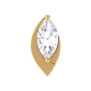 Marquise Moissanite Simple Gold Tragus Earring