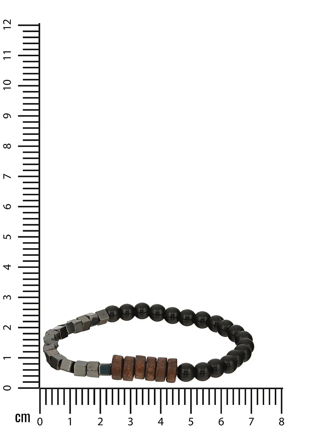 Men Pack Of 4 Brown & Black-Coloured Leather & Beads Wraparound Bracelet