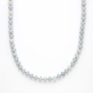 Milky Aqua Jade Beaded Necklace